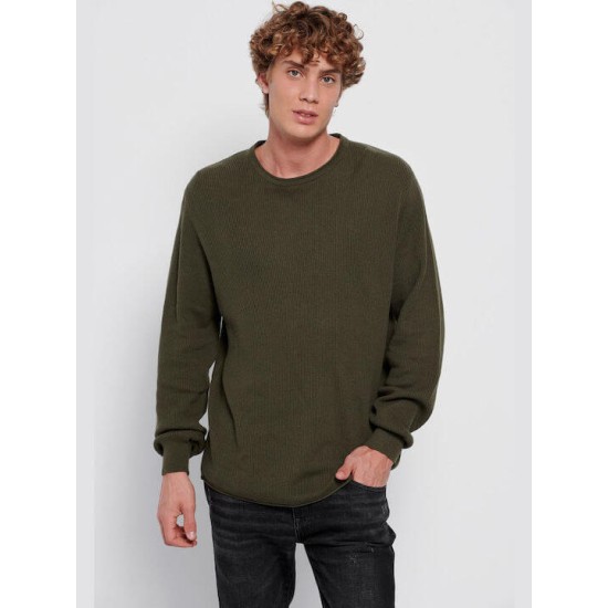 FUNKY BUDDHA FBM006-021-09 ΚΗΑΚΙ Πλεκτή μπλούζα