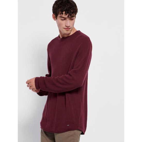 FUNKY BUDDHA FBM006-021-09 WINE Πλεκτή μπλούζα