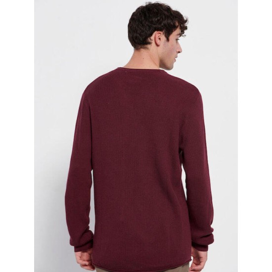 FUNKY BUDDHA FBM006-021-09 WINE Πλεκτή μπλούζα