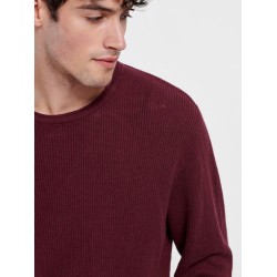 FUNKY BUDDHA FBM006-021-09 WINE Πλεκτή μπλούζα