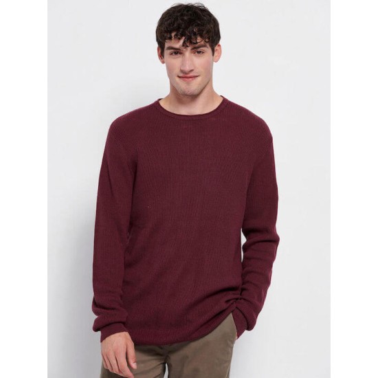 FUNKY BUDDHA FBM006-021-09 WINE Πλεκτή μπλούζα