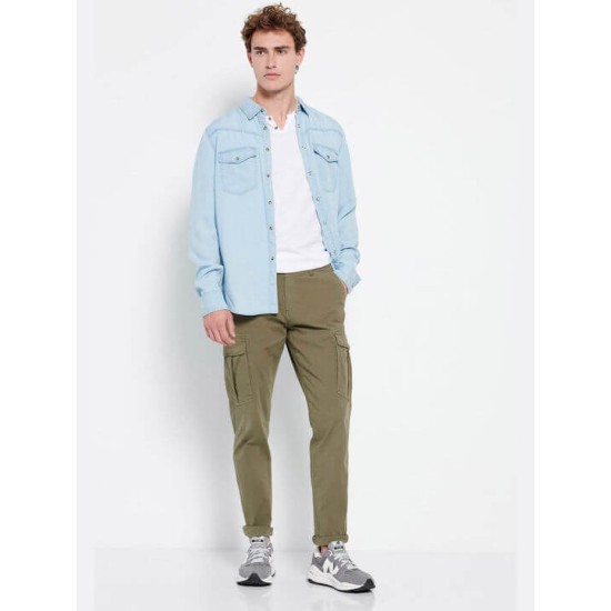 FUNKY BUDDHA FBM007-030-02 Khaki Ανδρικό παντελόνι cargo 