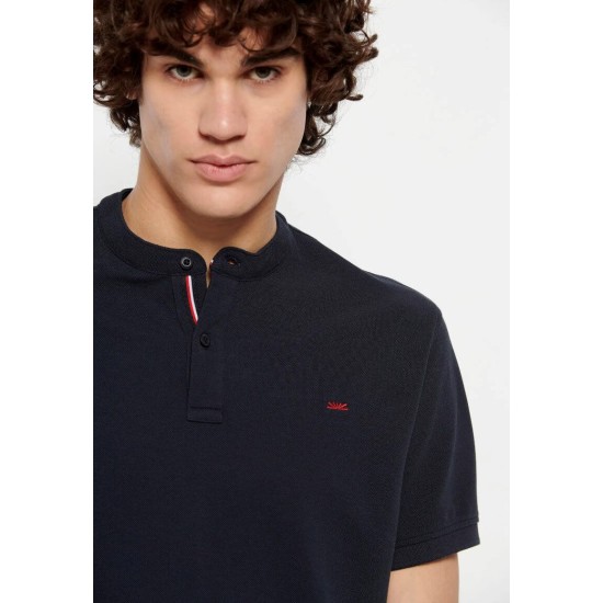 FUNKY BUDDHA FBM007-021-11 NAVY πόλο με λαιμό mao