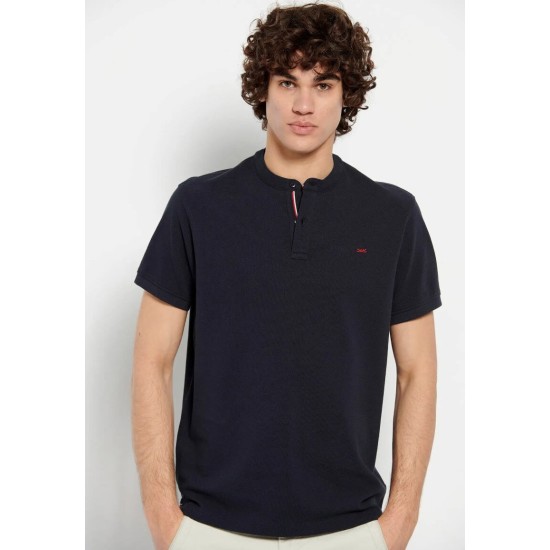 FUNKY BUDDHA FBM007-021-11 NAVY πόλο με λαιμό mao