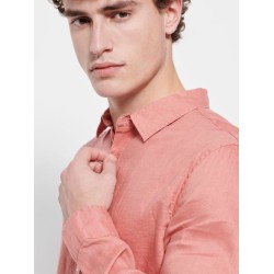 FUNKY BUDDHA FBM007-001-05 TERRACOTA Essential λινό πουκάμισο FUNKY BUDDHA FBM007-001-05 TERRACOTA Essential λινό πουκάμισο