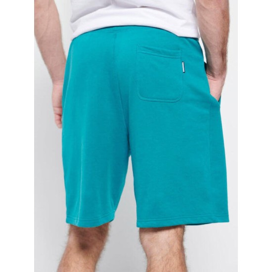 FUNKY BUDDHA FBM007-050-03 EMERALD Essential αθλητική βερμούδα με λογότυπο