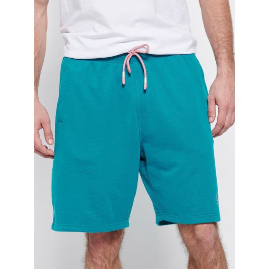 FUNKY BUDDHA FBM007-050-03 EMERALD Essential αθλητική βερμούδα με λογότυπο