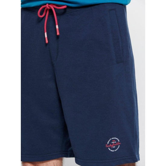 FUNKY BUDDHA FBM007-050-03 NAVY Essential αθλητική βερμούδα με λογότυπο