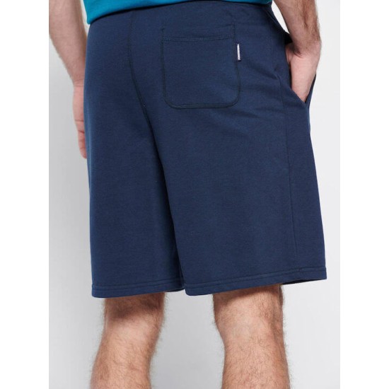 FUNKY BUDDHA FBM007-050-03 NAVY Essential αθλητική βερμούδα με λογότυπο