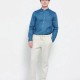 FUNKY BUDDHA FBM007-011-02 SILVER GREY  Garment dyed linen blend chino παντελόνι