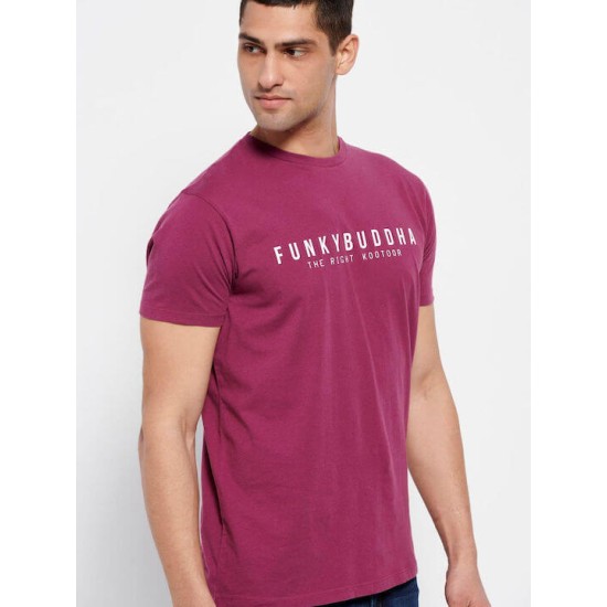 FUNKY BUDDHA FBM007-329-04 LT AUBERGINE T-shirt