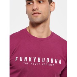 FUNKY BUDDHA FBM007-329-04 LT AUBERGINE T-shirt