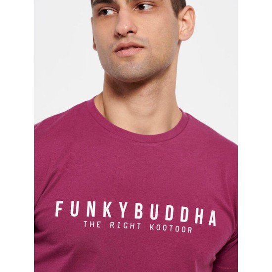 FUNKY BUDDHA FBM007-329-04 LT AUBERGINE T-shirt