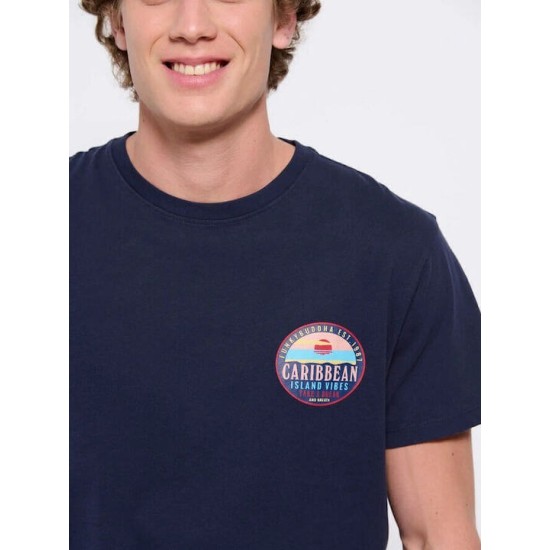 FUNKY BUDDHA FBM007-062-04 Navy T-shirt