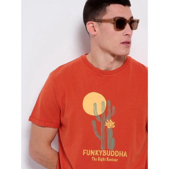 FUNKY BUDDHA FBM007-370-04 Paprika T-shirt