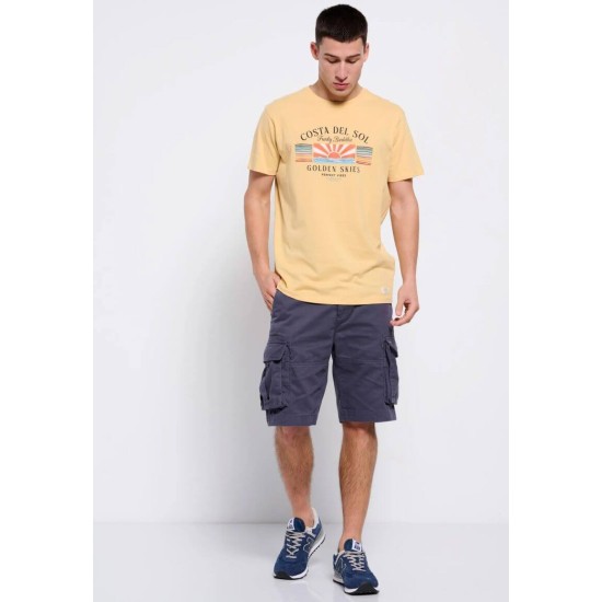 FUNKY BUDDHA FBM007-061-04 Yellow T-shirt