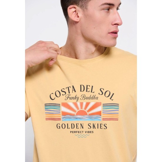 FUNKY BUDDHA FBM007-061-04 Yellow T-shirt