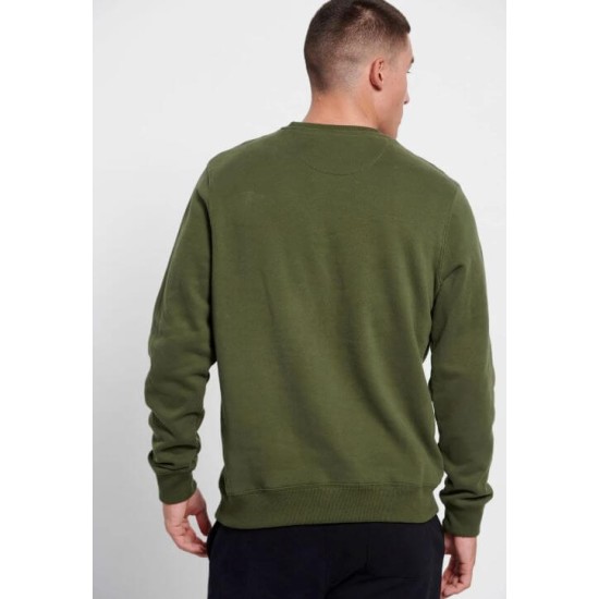 FUNKY BUDDHA FBM008-094-06 PINE GREEN Essential φούτερ με τυπωμένο logo