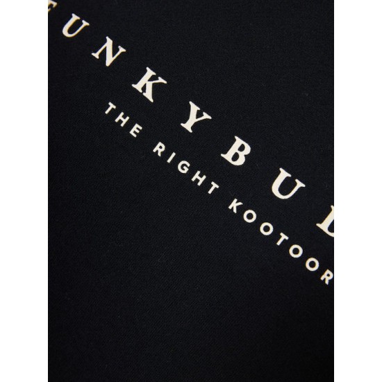 FUNKY BUDDHA FBM008-094-06 BLACK Essential φούτερ με τυπωμένο logo