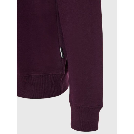 FUNKY BUDDHA FBM008-095-06 BURGUNDY Essential φούτερ με τυπωμένο logo