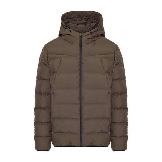  Ανδρικό puffer μπουφάν με κουκούλα OLIVE BROWN FBM008-038-01