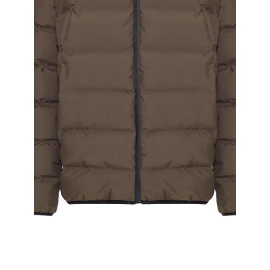  Ανδρικό puffer μπουφάν με κουκούλα OLIVE BROWN FBM008-038-01