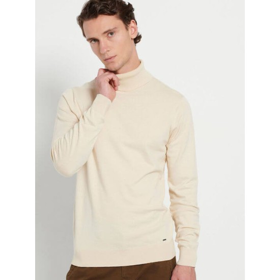 Funky Buddha Ανδρικό Πουλόβερ Μακρυμάνικο Ζιβάγκο IVORY FBM008-005-09