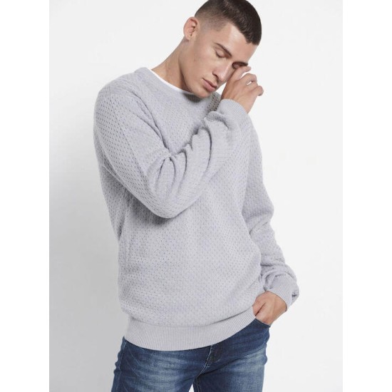 Funky Buddha Ανδρικό Πουλόβερ Μακρυμάνικο Grey Mel ΓκριFBM008-019-09