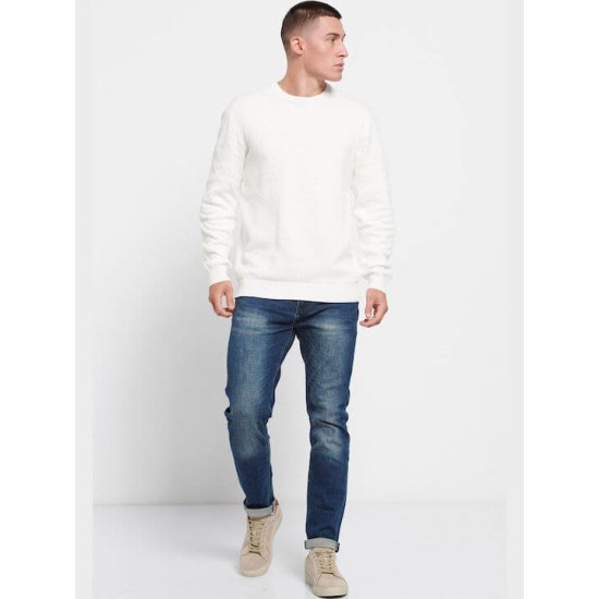 Funky Buddha Ανδρικό Πουλόβερ Μακρυμάνικο OFFWHITE FBM008-019-09