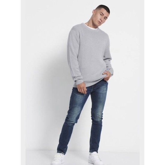 Funky Buddha Ανδρικό Πουλόβερ Μακρυμάνικο Grey Mel ΓκριFBM008-019-09