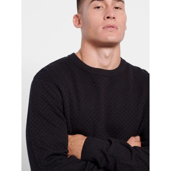 Funky Buddha Ανδρικό Πουλόβερ Μακρυμάνικο Black FBM008-019-09