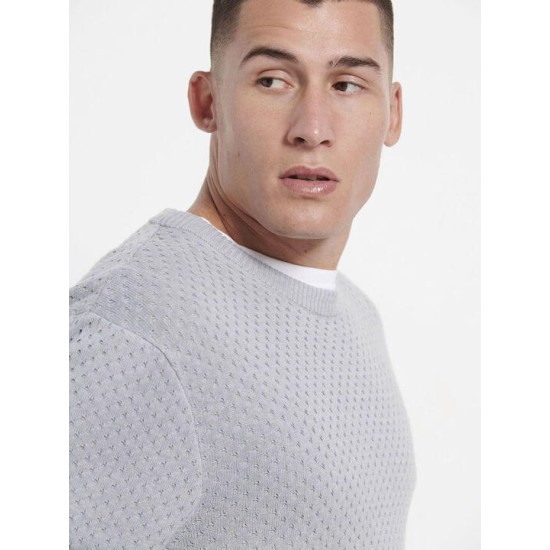 Funky Buddha Ανδρικό Πουλόβερ Μακρυμάνικο Grey Mel ΓκριFBM008-019-09