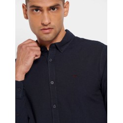 FUNKY BUDDHA FBM008-001-05 DK NAVY Πουκάμισο μακρύ