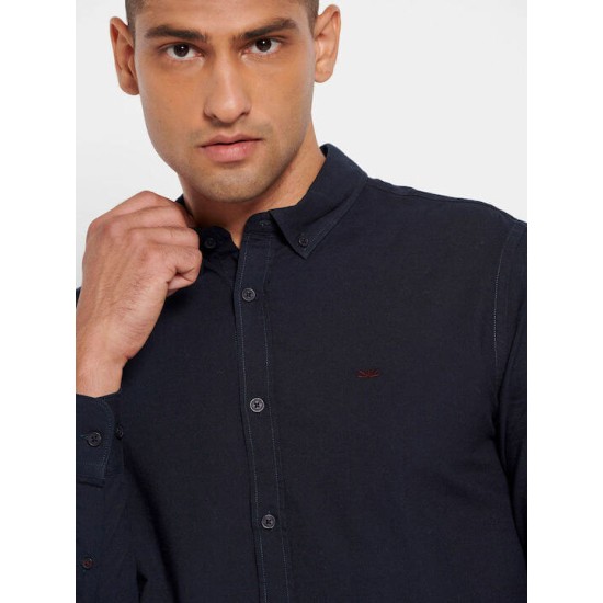 FUNKY BUDDHA FBM008-001-05 DK NAVY Πουκάμισο μακρύ
