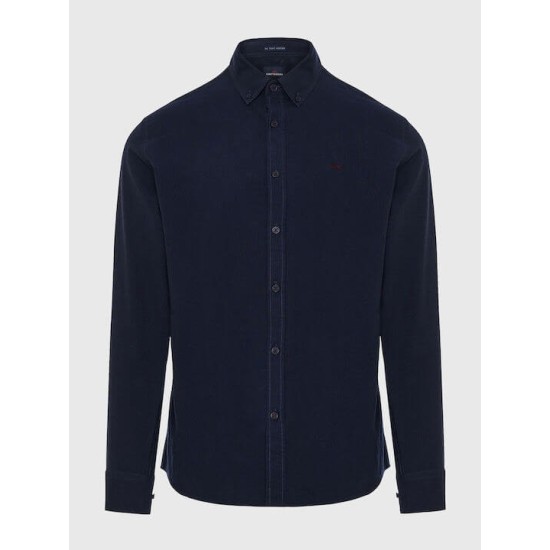 FUNKY BUDDHA FBM008-001-05 DK NAVY Πουκάμισο μακρύ