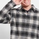 FUNKY BUDDHA FBM008-080-05 ANTHRACITE Oversized καρό overshirt πουκάμισο