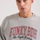 FUNKY BUDDHA FBM010-023-06 LT GREY Φούτερ με τυπωμένο logo