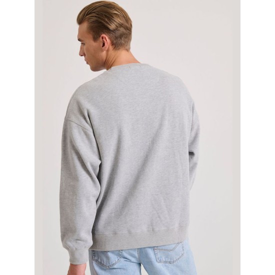 FUNKY BUDDHA FBM010-023-06 LT GREY Φούτερ με τυπωμένο logo