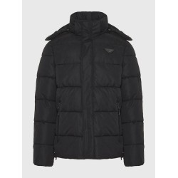 FUNKY BUDDHA FBM010-034-01 BLACK puffer μπουφάν με αποσπώμενη κουκούλα