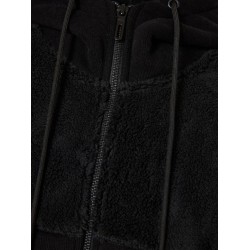 FUNKY BUDDHA FBM010-045-06 BLACK Oversized φούτερ ζακέτα με εσωτερική επένδυση