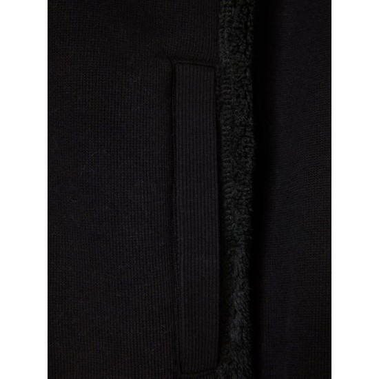 FUNKY BUDDHA FBM010-045-06 BLACK Oversized φούτερ ζακέτα με εσωτερική επένδυση