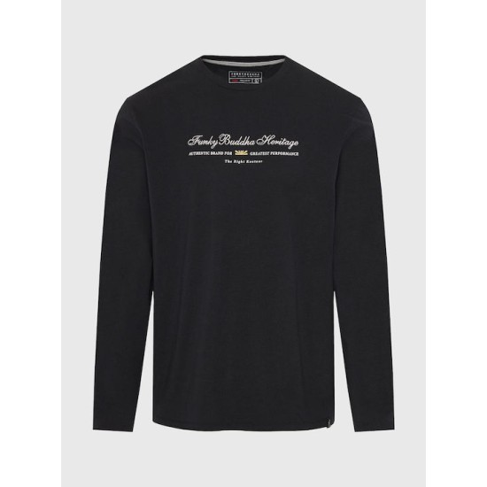 FUNKY BUDDHA FBM010-006-07 BLACK Μακρυμάνικη μπλούζα