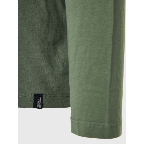 FUNKY BUDDHA FBM010-006-07 DK GREEN Μακρυμάνικη μπλούζα