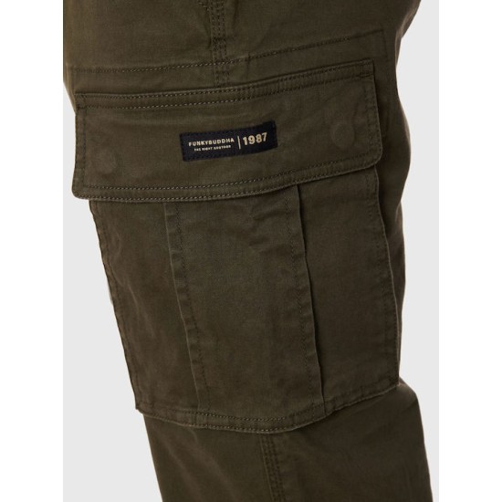 FUNKY BUDDHA FBM010-002-02 KHAKI Ανδρικό cargo παντελόνι