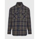 FUNKY BUDDHA FBM010-038-05 DK NAVY Overshirt flannel καρό πουκάμισο με τσέπες