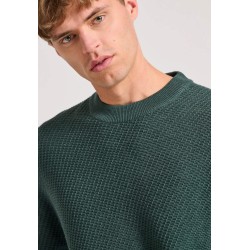 FUNKY BUDDHA FBM010-020-09 GREEN MEL Ανδρικό πουλόβερ με ανάγλυφη υφή