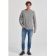 FUNKY BUDDHA FBM010-020-09 GREY MEL Ανδρικό πουλόβερ με ανάγλυφη υφή