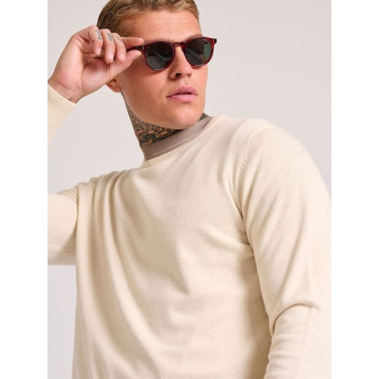 FUNKY BUDDHA FBM010-001-09 CHALK MEL Πουλόβερ 