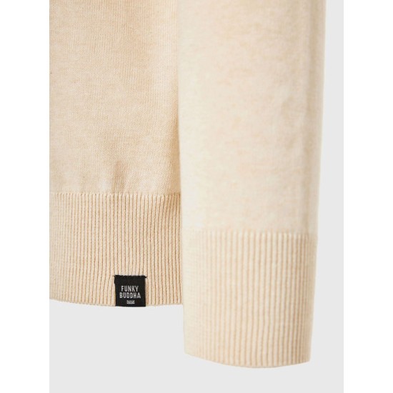 FUNKY BUDDHA FBM010-001-09 CHALK MEL Πουλόβερ 
