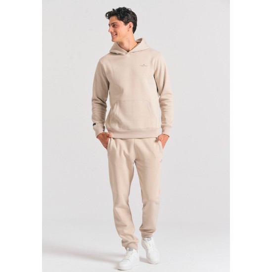 FUNKY BUDDHA FBM012-002-06 GREIGE Φούτερ με κουκούλα